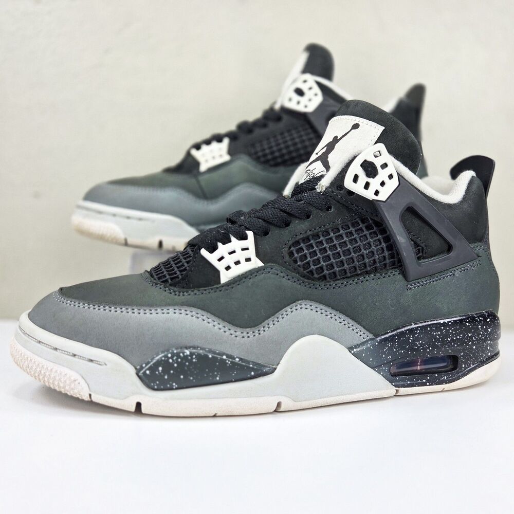 Air Jordan 4 Retro Fear 2024 Black Grey Speckled FQ8138-002 Men's Size 9